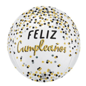 Globo Pelota Feliz Cumpleaños Dorado