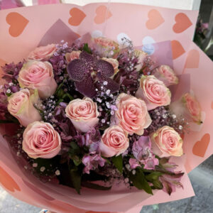Ramo Rosa Rosa y Orquídea